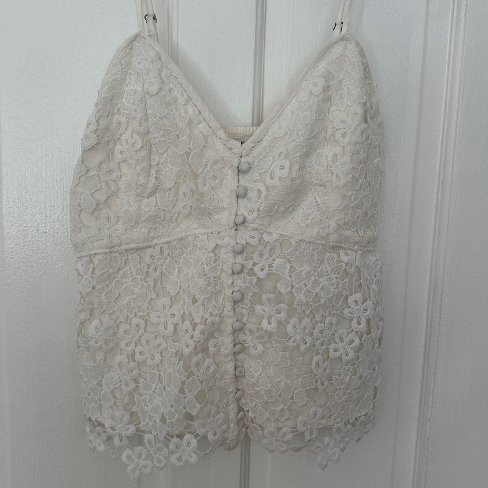 Abercrombie & Fitch Ivory Lace Top